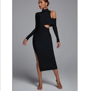 Bella Barnett Black Bandage Cut-Out Dress